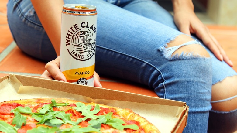 White Claw and pizza