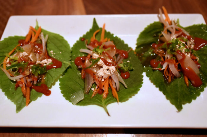 Chef Brian Tsao's Sesame Leaf Wrap