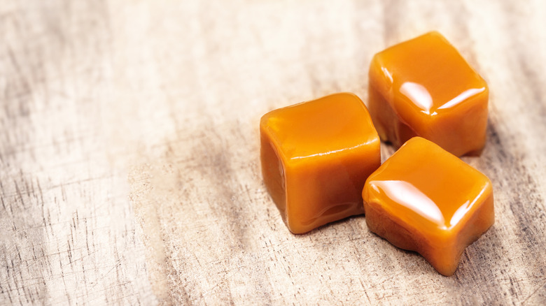 Chunks of caramel