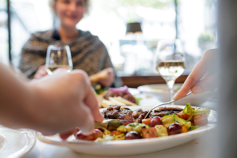 You cut up your entire meal at once