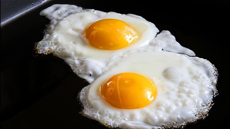 two sunny-side-up eggs 