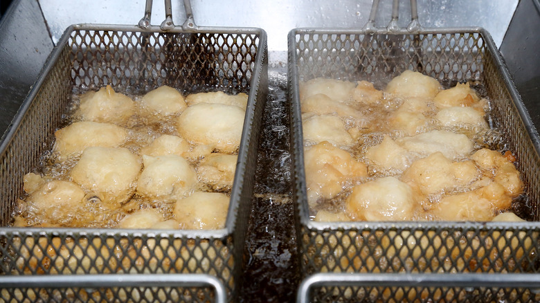 Oysters in the fryer