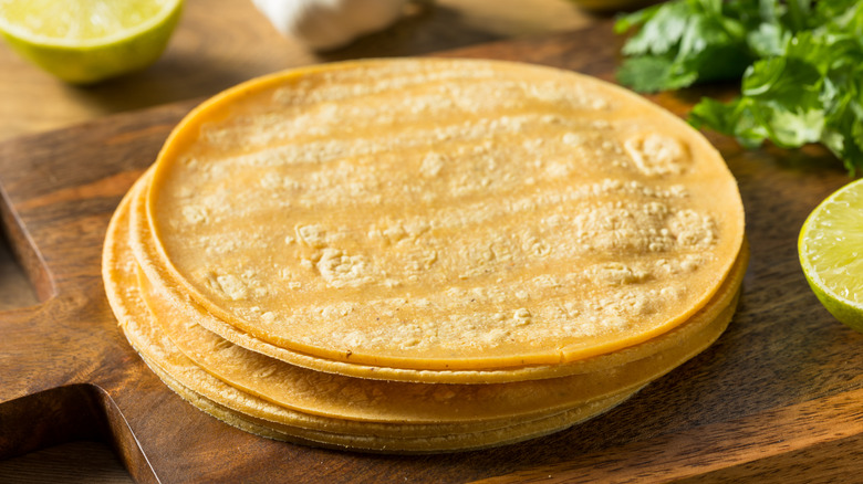 Corn tortillas on board