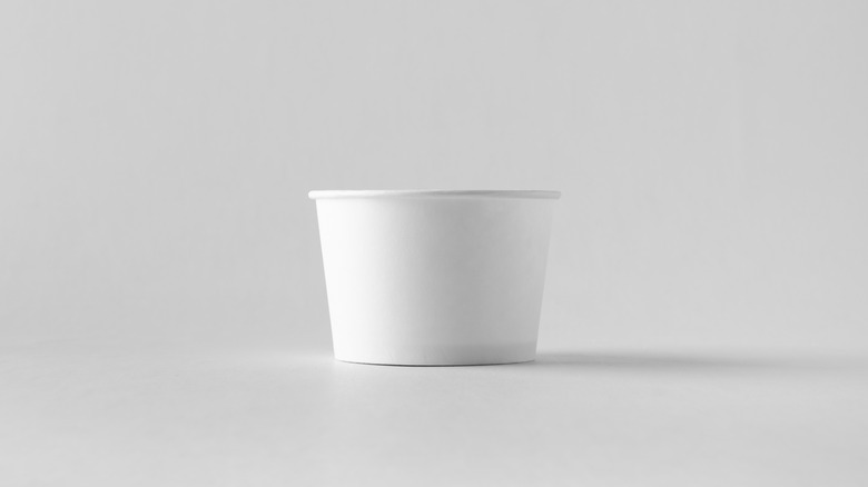 white ice cream cup