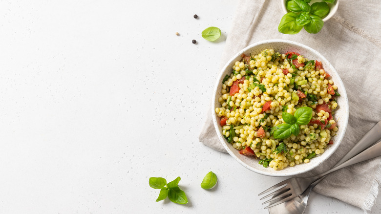 pearl couscous in bowl