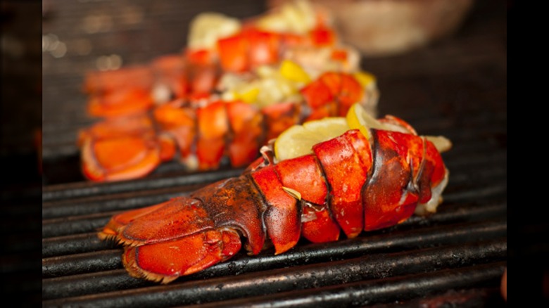 lobster tails on grill