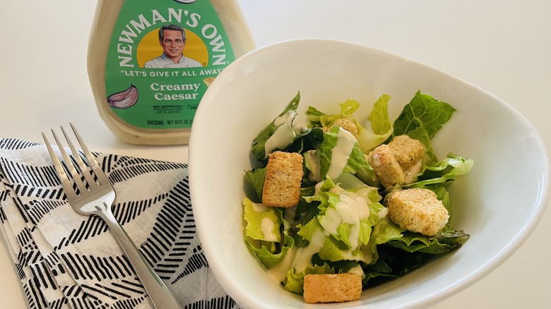 Newman's Own creamy caesar dressing with salad