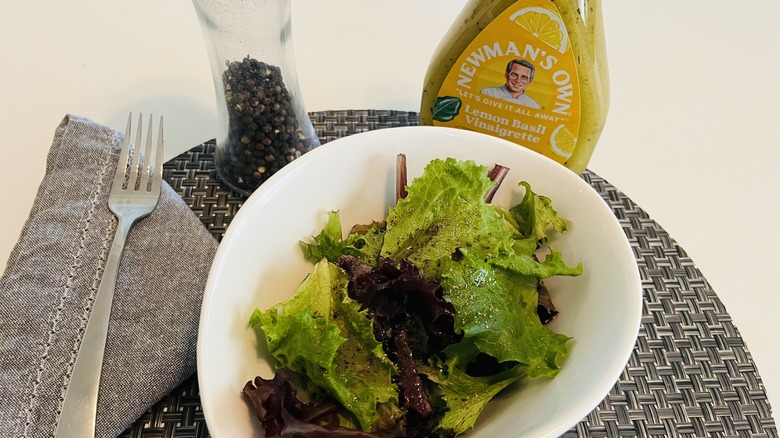 Newman's Own lemon basil vinaigrette and salad