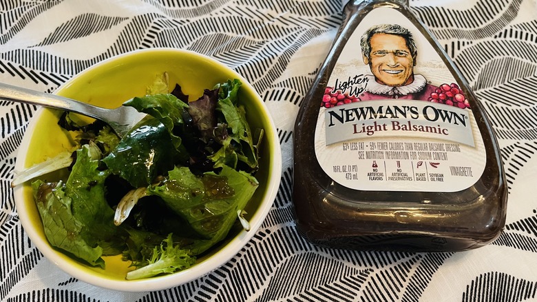 Newman's Own light balsamic dressing and salad