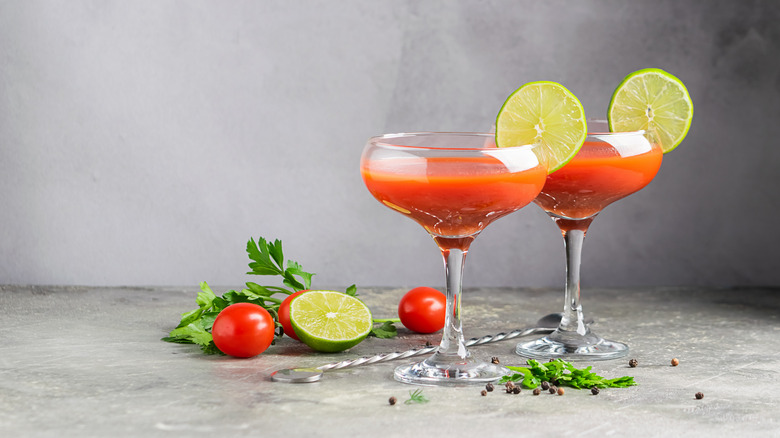 Bloody maria cocktail with lime