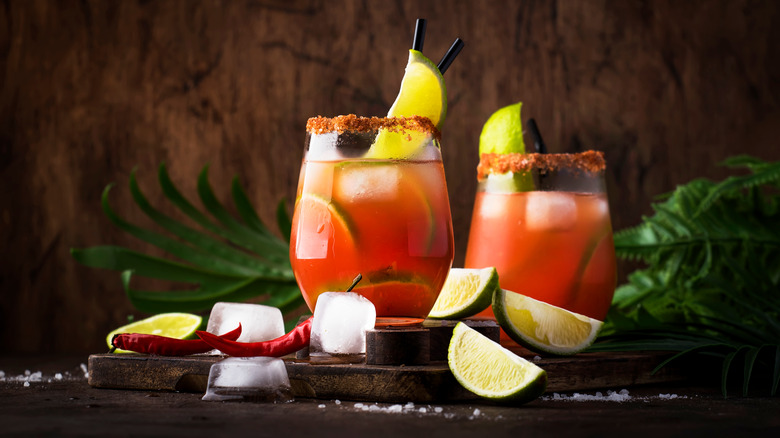 Mexican michelada with limes