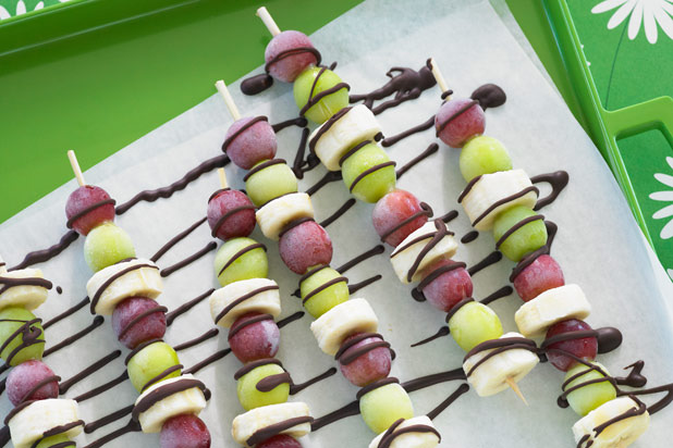 4. Frozen Grape and Banana Skewers