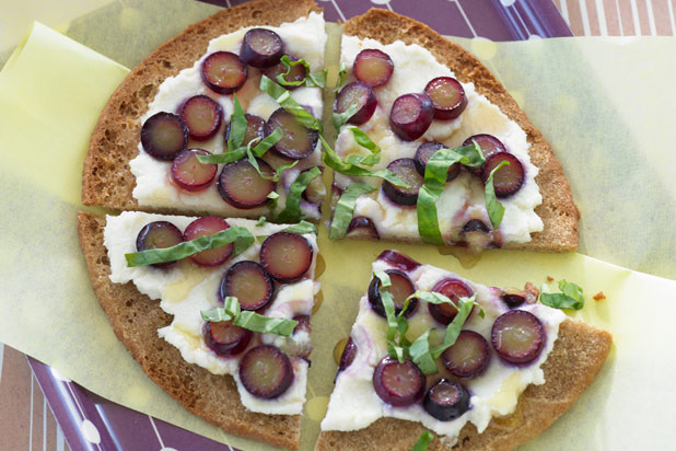 7. Grape and Ricotta Pita Pizzas