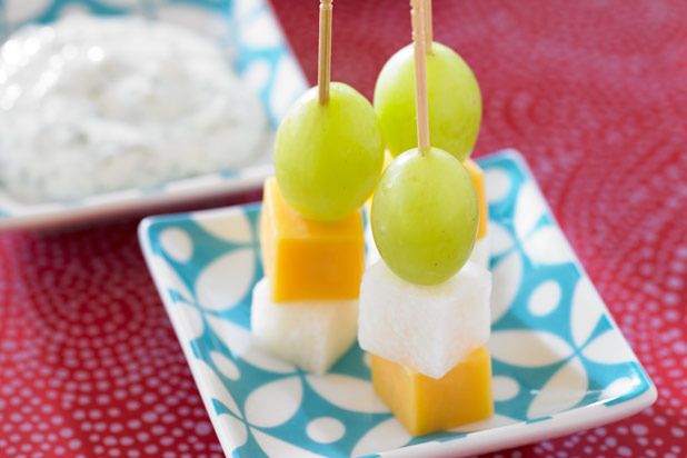 10. Grape, Cheddar, and Jicama Skewers