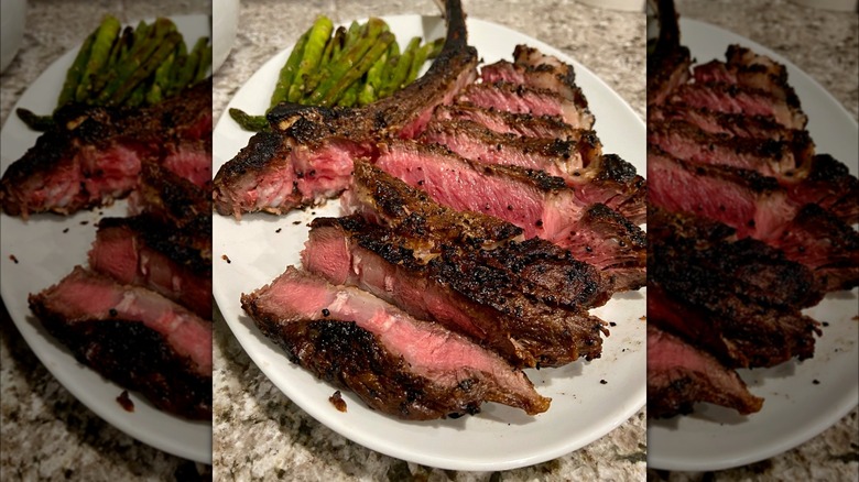 Fleming's tomahawk steak