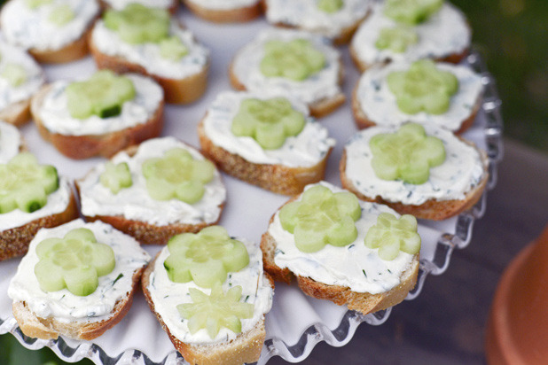 Simple Open-Faced Cucumber Tea Sandwiches