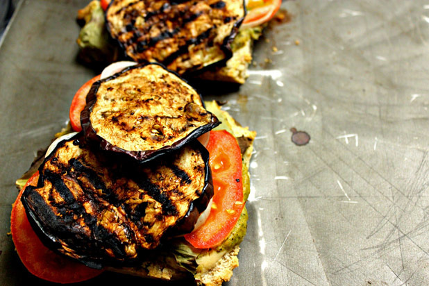 Open-Faced Eggplant Sandwich