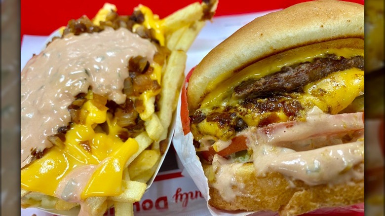 Animal Style fries and burger