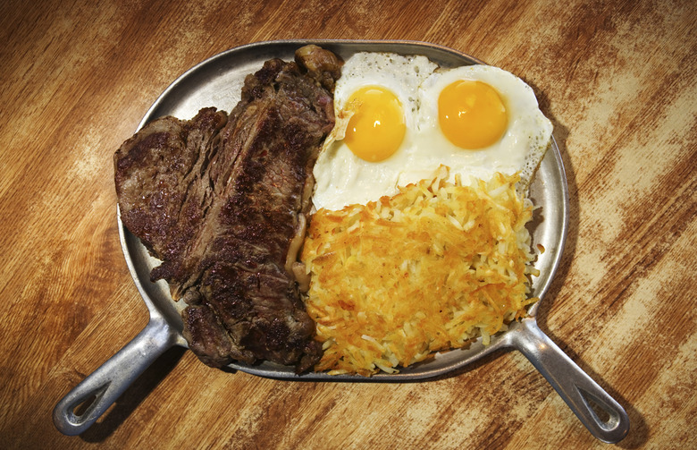 Grilled Steak, Eggs, and Home Fries