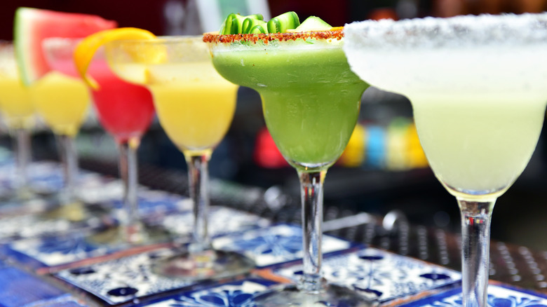 variety of flavored margaritas