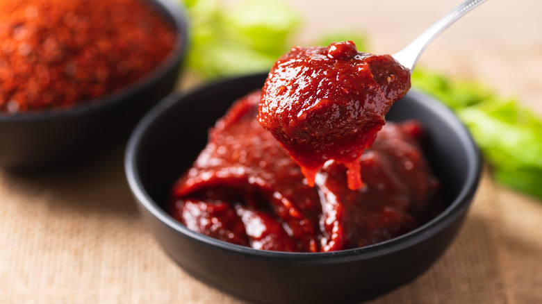 Gochujang sauce paste in bowl