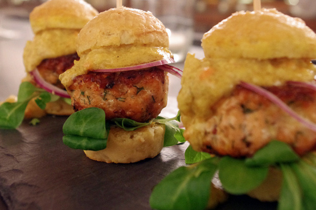 Salmon Sliders with Curry Rémoulade