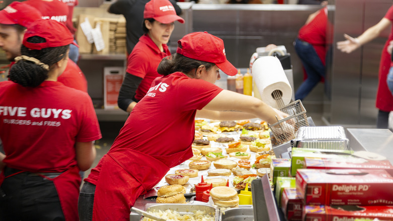 Five Guys staff working hard