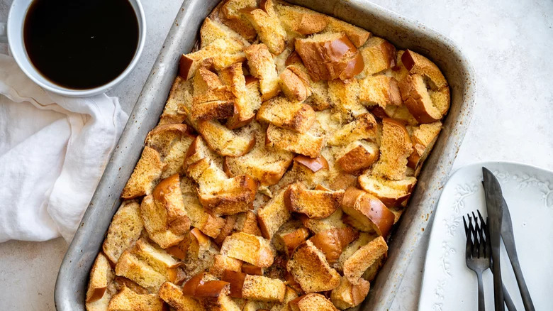 Classic brioche bread pudding