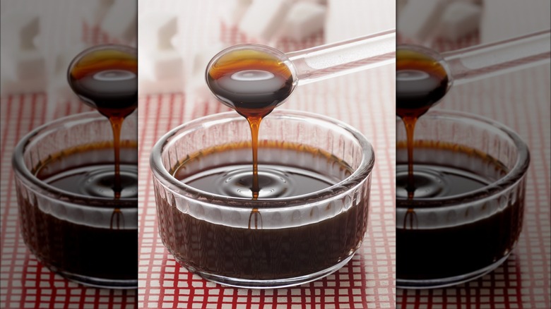 caramel sauce in glass bowl