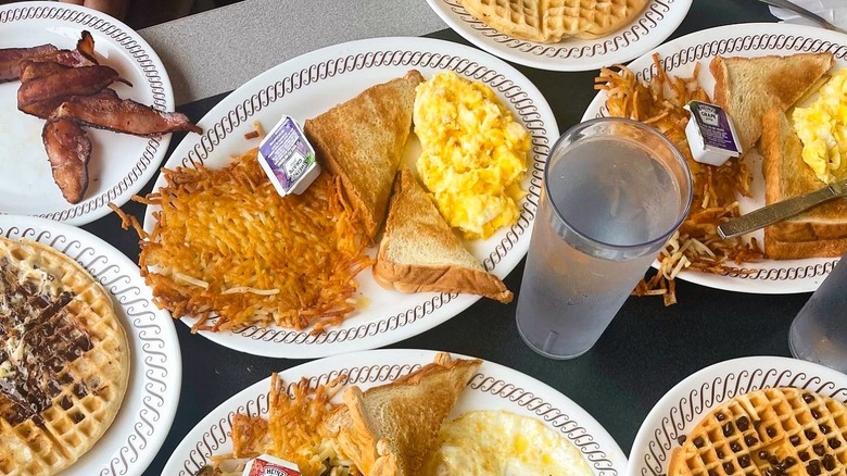 Waffle House food on table