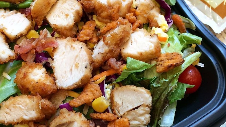 Cobb salad with chicken nuggets