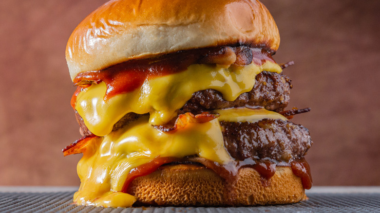 Cheeseburger with melted cheese