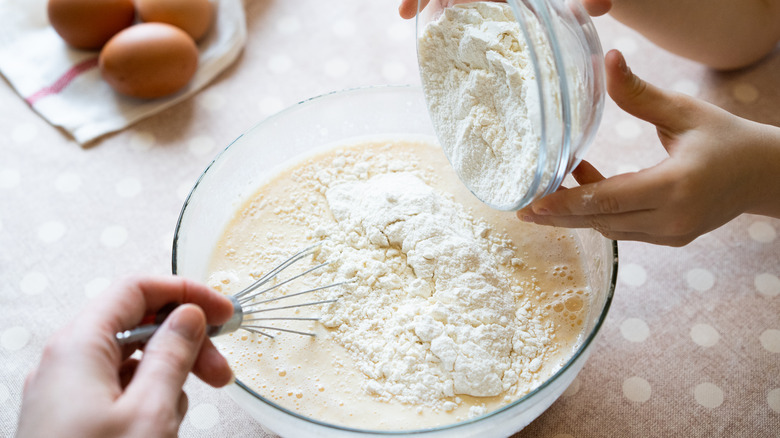 whisking cake batter