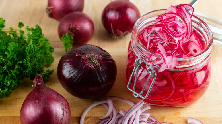 pickled red onions