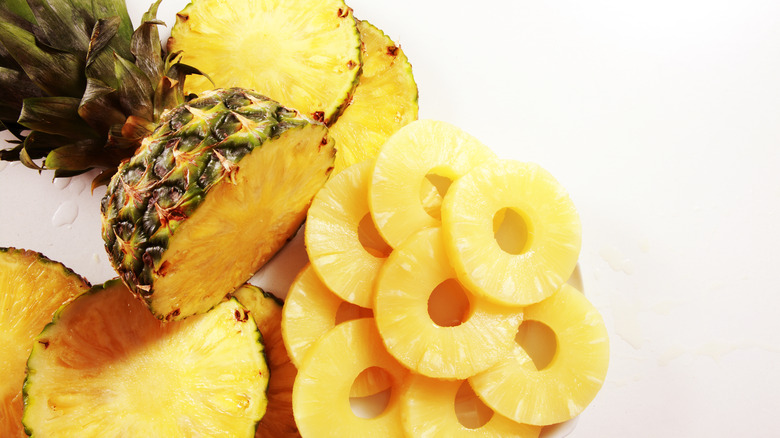 whole, half, sliced pineapple