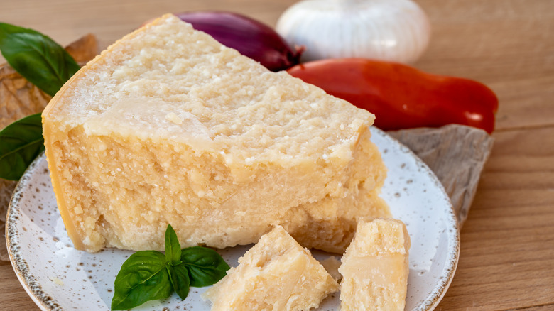 Grana padano on a plate