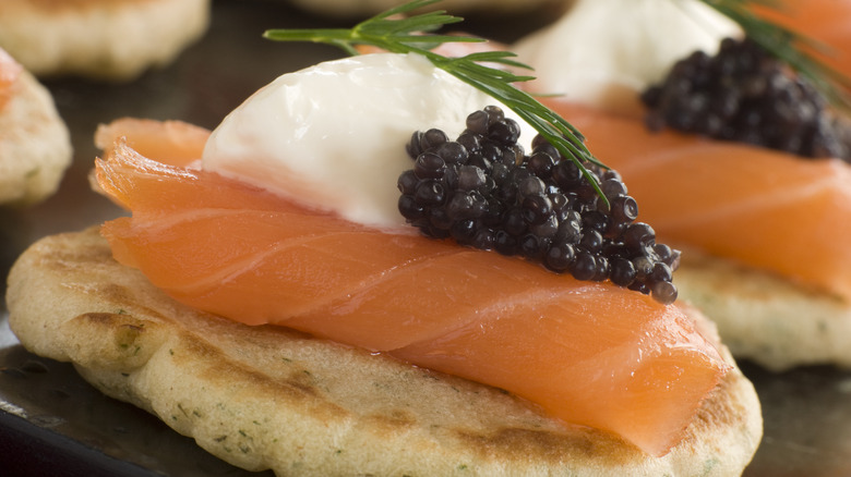 Smoked Salmon Caviar on Blini