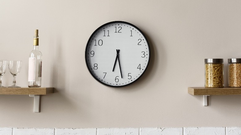 Clock on kitchen wall