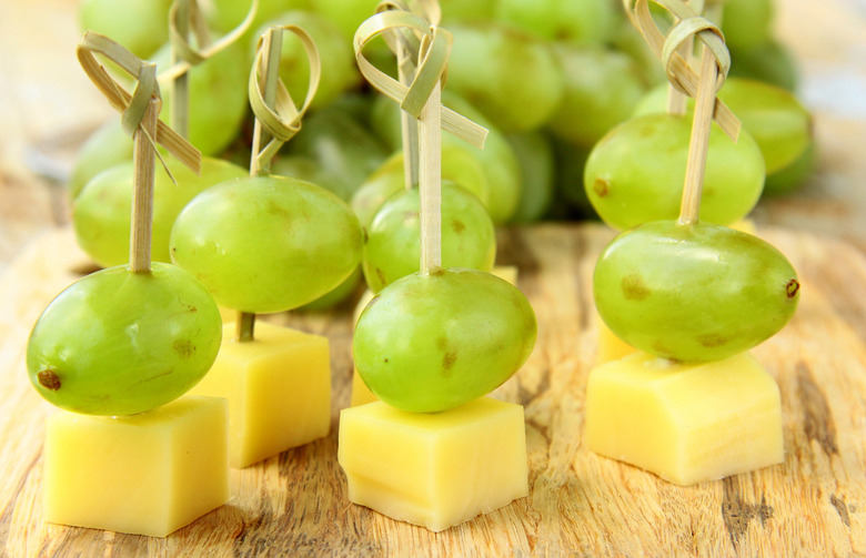 Grape Cheddar and Jicama Skewers