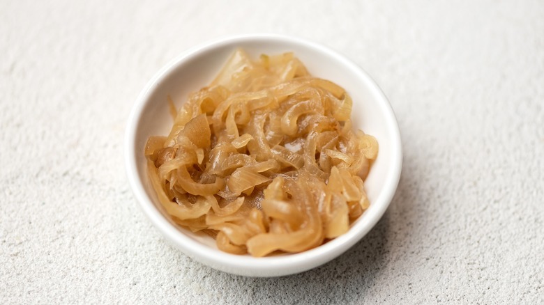 bowl of caramelized onions