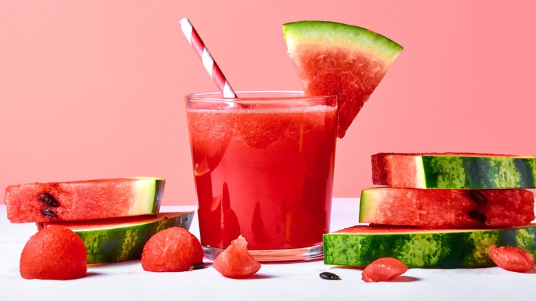 Watermelon juice in glass