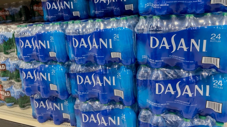 bottles dasani water in store 