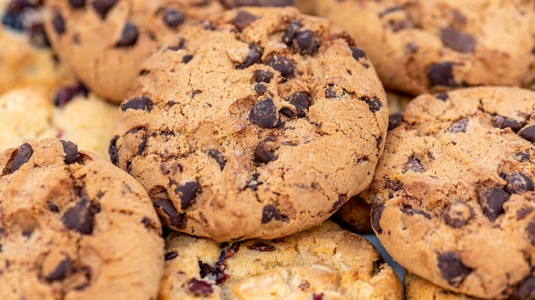 Stack of chocolate chip cookies