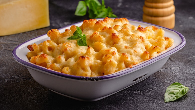 Dish of macaroni and cheese