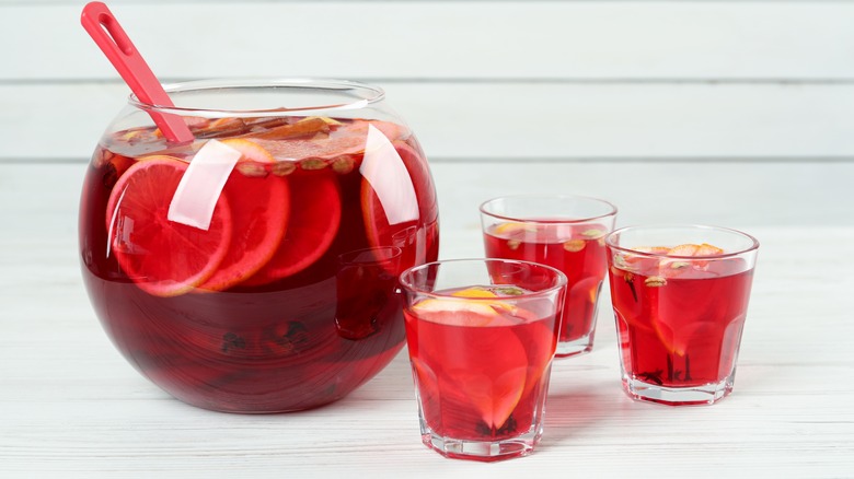 punch bowl and punch glasses