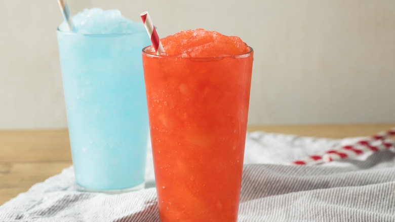 blue and red slushies