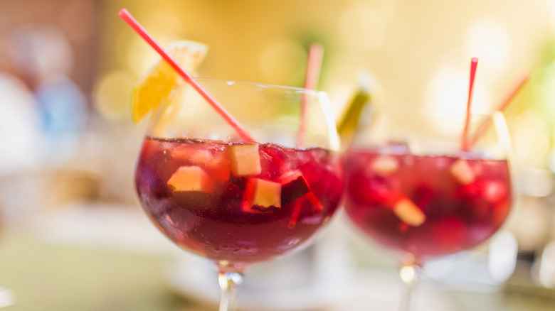 Large cups of sangria