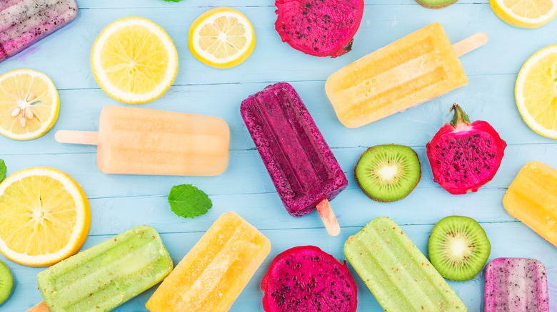 Boozy fruit popsicles