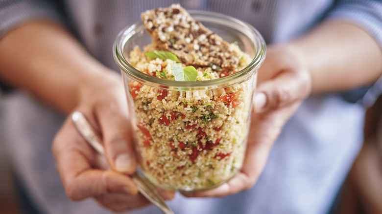 Jar of quinoa salad