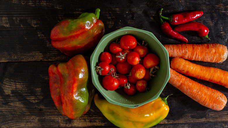 Ingredients for a spicy salad